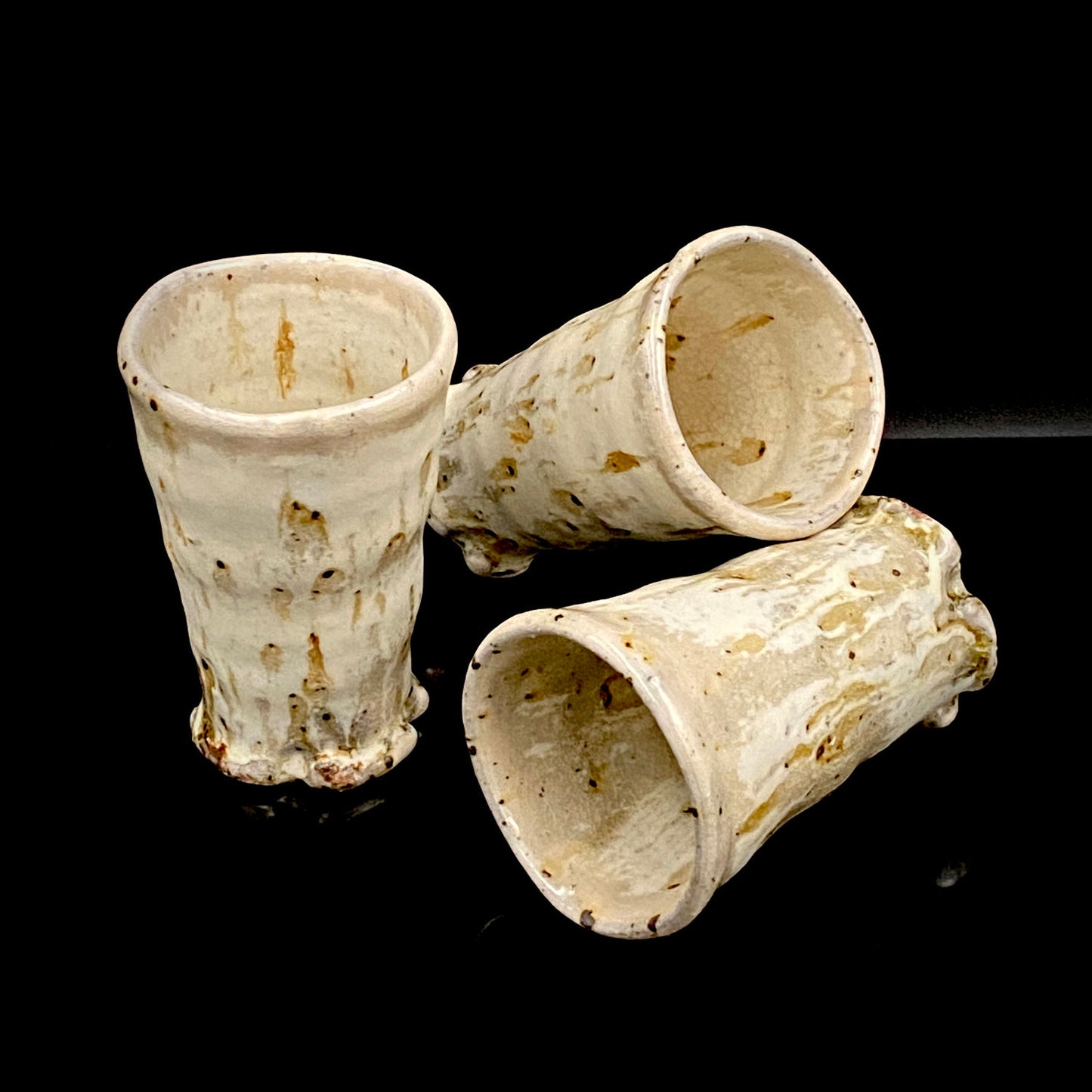 信楽焼 白釉長石貫入流し釉 麦酒杯 ビアカップ 筒型フリーカップ 酒器 #330