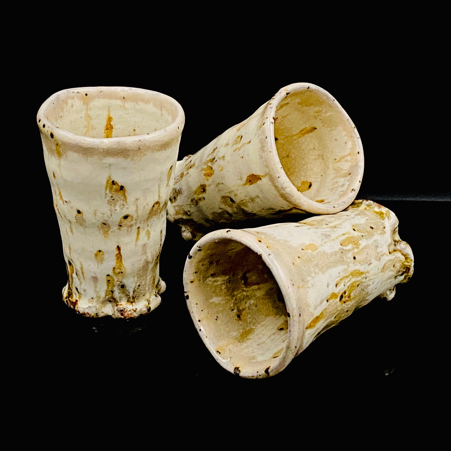 信楽焼 白釉長石貫入流し釉 麦酒杯 ビアカップ 筒型フリーカップ 酒器 #330