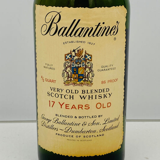 1980年代前半流通、バランタイン 17年 4/5QUART, 43% 青青旗ラベル（Blue-Blue Flag） #60