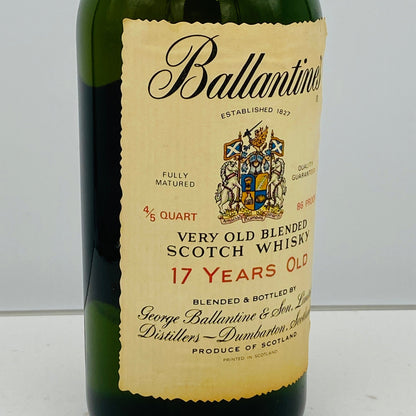 1980年代前半流通、バランタイン 17年 4/5QUART, 43% 青青旗ラベル（Blue-Blue Flag） #60