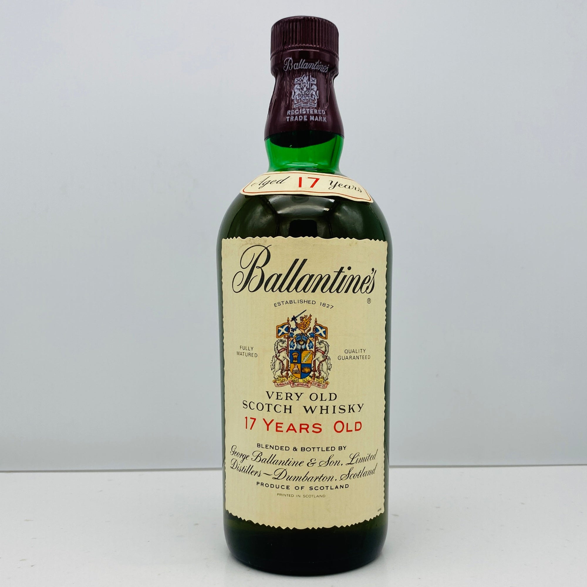 1980年代半ば流通、バランタイン 17年 750ml, 43% 青青旗ラベル