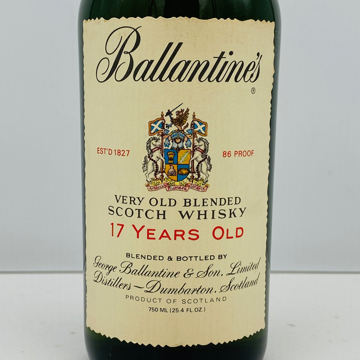 1980年代前半流通、バランタイン 17年 750ml, 86 PROOF 青青旗ラベル