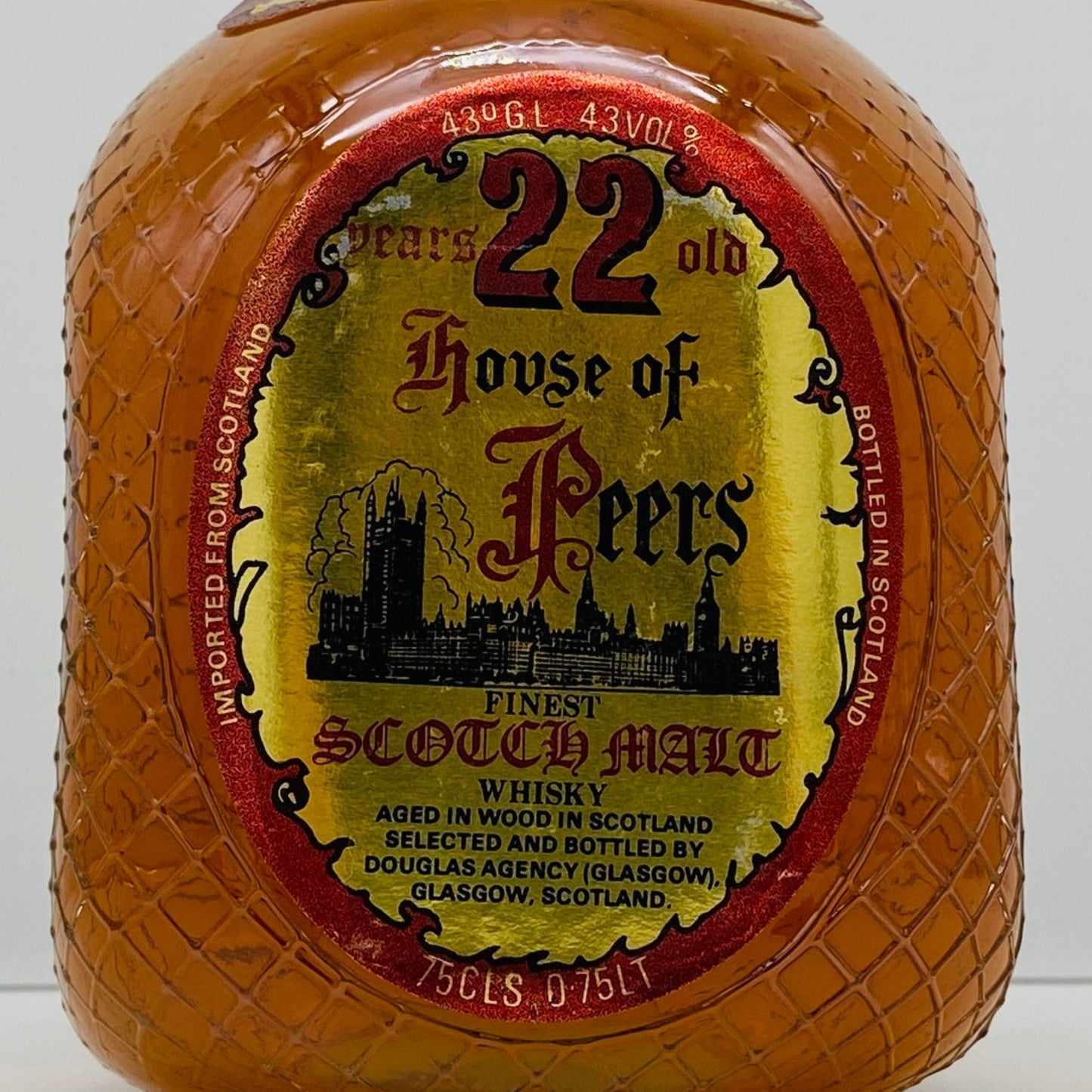 1980年代流通、ハウスオブピアーズ（House of Peers）22年、スコッチモルトウィスキー、750ml, 43% #65