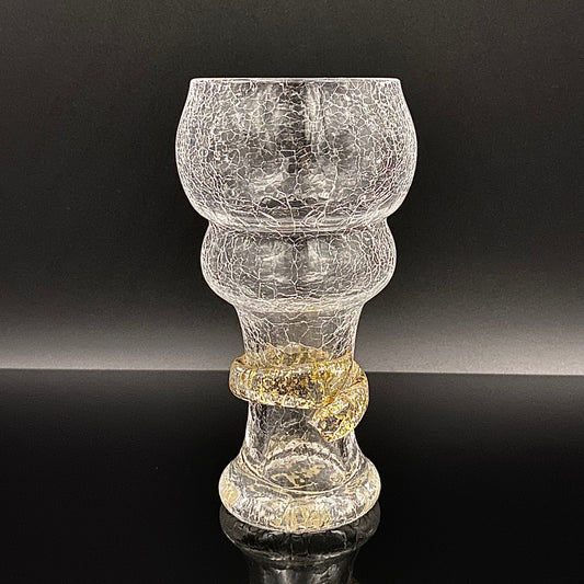 坂田 甚内（Jin）作 手吹き硝子 白金彩 金箔 金彩 玻璃盃深甚紋グラス #66