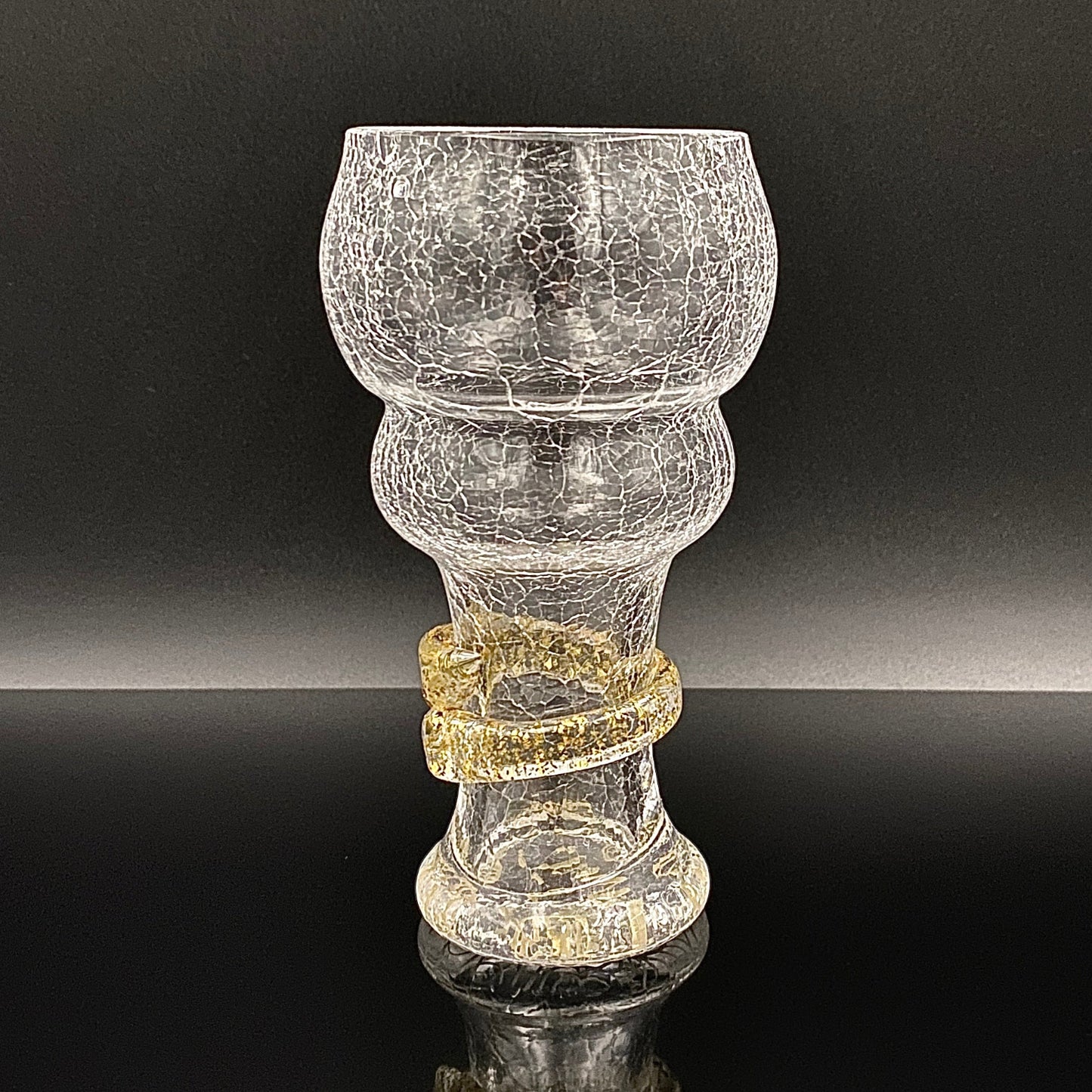 坂田 甚内（Jin）作 手吹き硝子 白金彩 金箔 金彩 玻璃盃深甚紋グラス #66