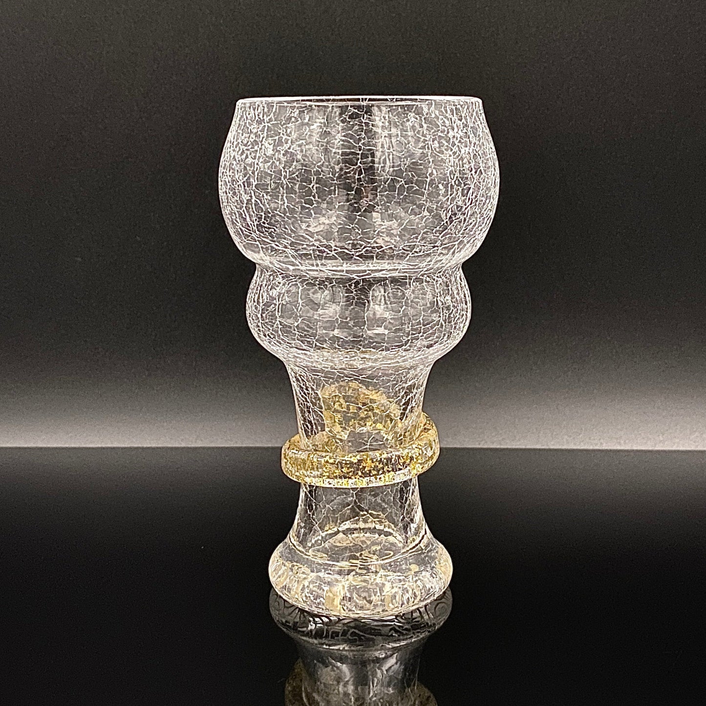 坂田 甚内（Jin）作 手吹き硝子 白金彩 金箔 金彩 玻璃盃深甚紋グラス #66