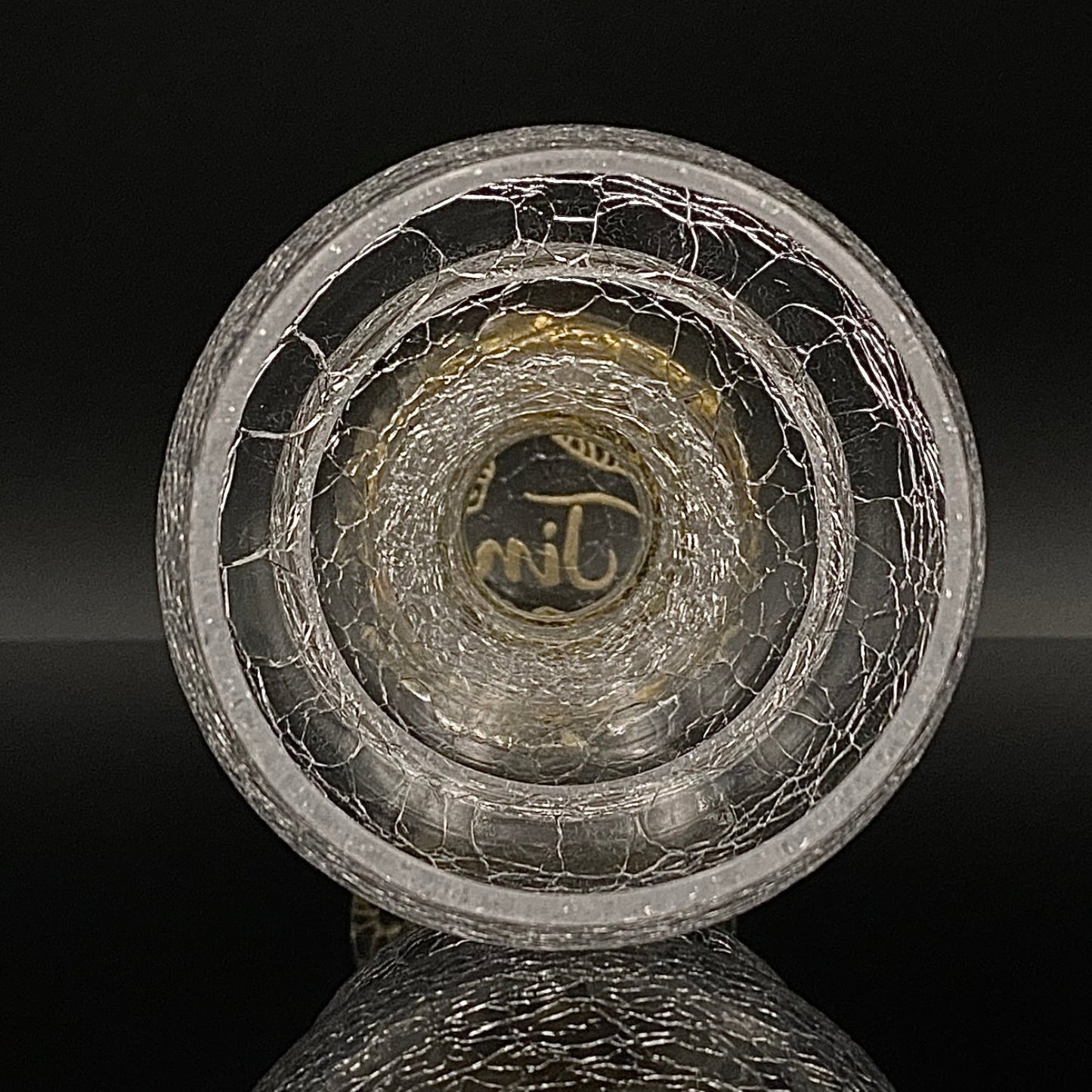 坂田 甚内（Jin）作 手吹き硝子 白金彩 金箔 金彩 玻璃盃深甚紋グラス #66