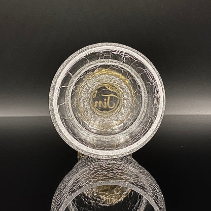 坂田 甚内（Jin）作 手吹き硝子 白金彩 金箔 金彩 玻璃盃深甚紋グラス #66