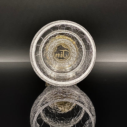 坂田 甚内（Jin）作 手吹き硝子 白金彩 金箔 金彩 玻璃盃深甚紋グラス #66