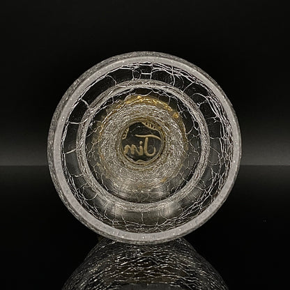 坂田 甚内（Jin）作 手吹き硝子 白金彩 金箔 金彩 玻璃盃深甚紋グラス #66