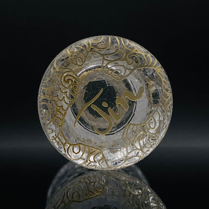 坂田 甚内（Jin）作 手吹き硝子 白金彩 金箔 金彩 玻璃盃深甚紋グラス #66