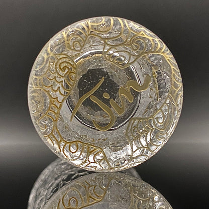 坂田 甚内（Jin）作 手吹き硝子 白金彩 金箔 金彩 玻璃盃深甚紋グラス #66