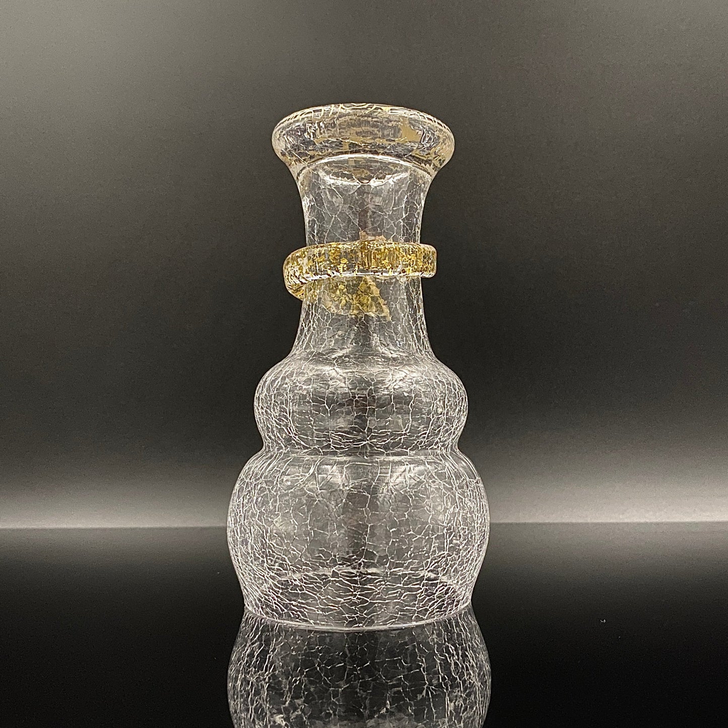 坂田 甚内（Jin）作 手吹き硝子 白金彩 金箔 金彩 玻璃盃深甚紋グラス #66