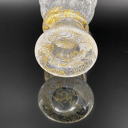 坂田 甚内（Jin）作 手吹き硝子 白金彩 金箔 金彩 玻璃盃深甚紋グラス #66