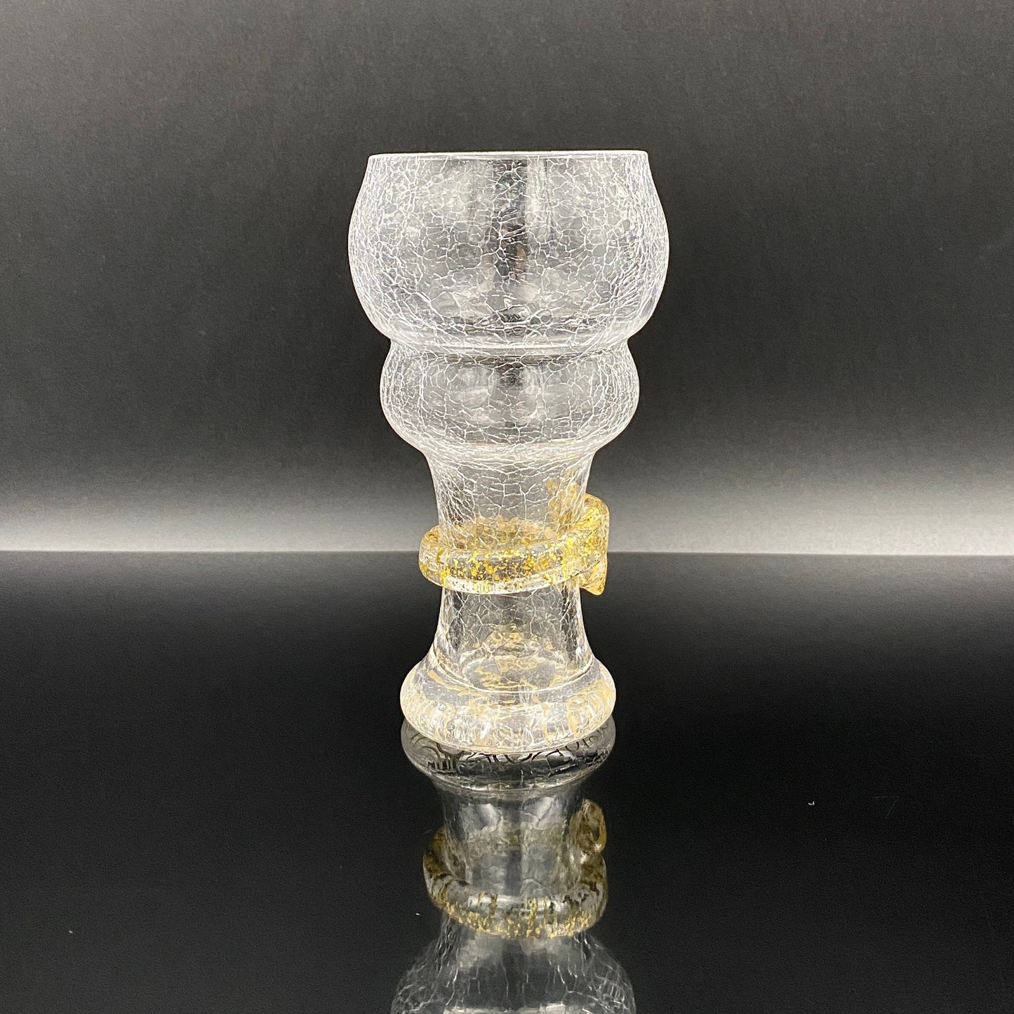 坂田 甚内（Jin）作 手吹き硝子 白金彩 金箔 金彩 玻璃盃深甚紋グラス #66