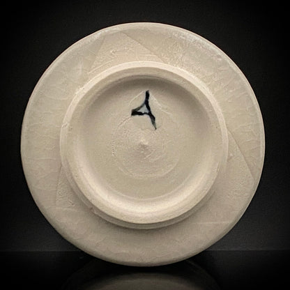 青山窑 青山德弘（Aoyama Norihiro）作 白釉贯入染付麦穗纹 筒型自由杯 和风威士忌杯 酒器 #381