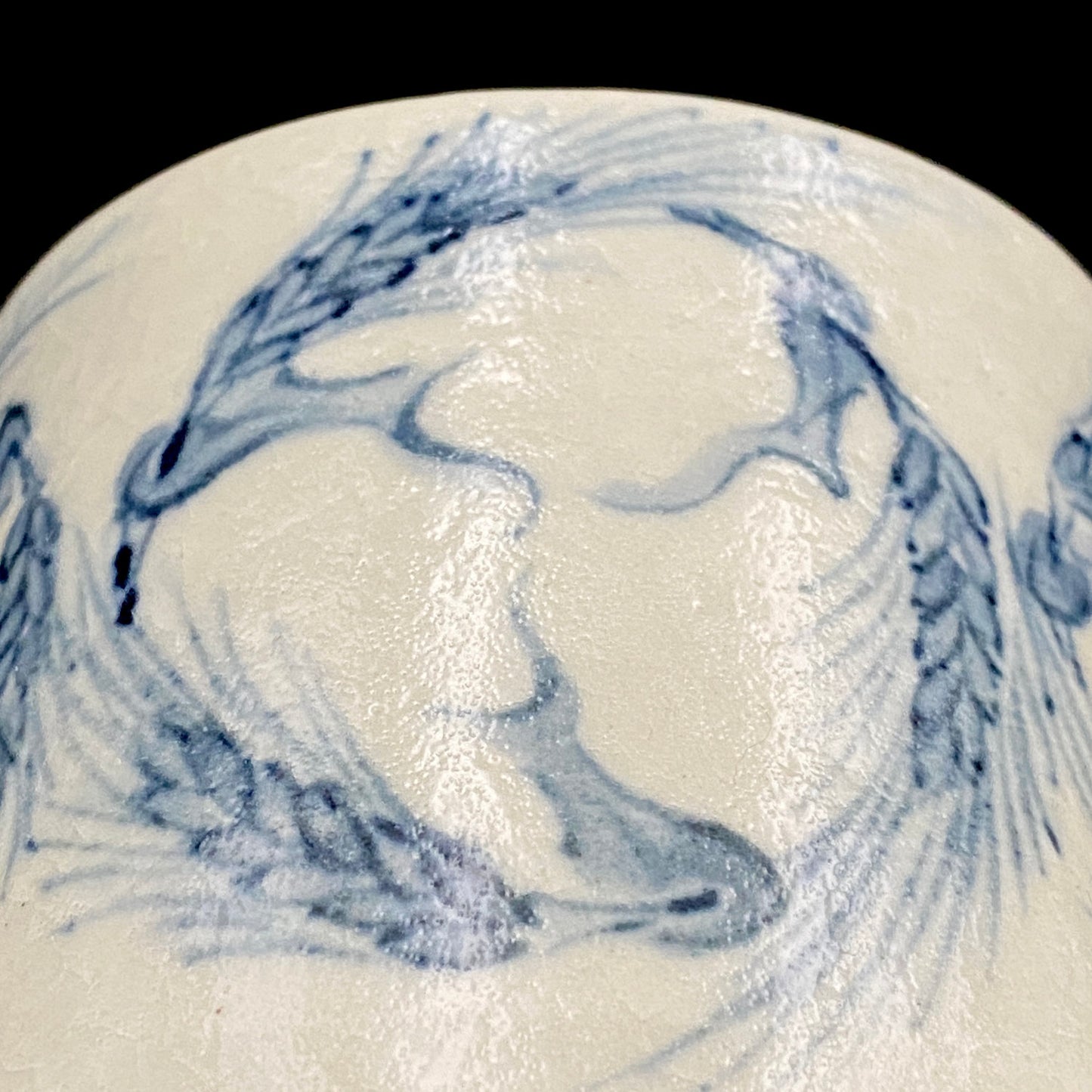 青山窑 青山德弘（Aoyama Norihiro）作 白釉贯入染付麦穗纹 筒型自由杯 和风威士忌杯 酒器 #381