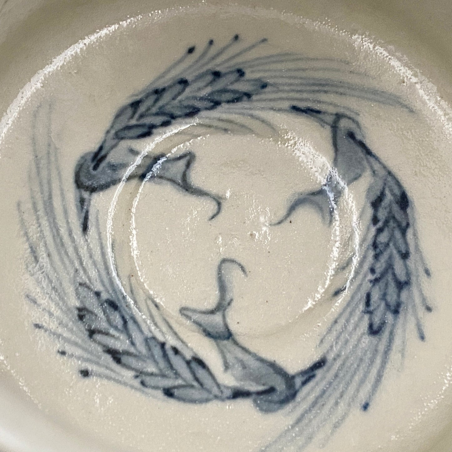 青山窑 青山德弘（Aoyama Norihiro）作 白釉贯入染付麦穗纹 筒型自由杯 和风威士忌杯 酒器 #381