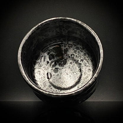 瀬戸市指定無形文化財保持者 太子窯 鈴木 八郎 作 天目茶盃 天目茶盌 油滴天目 筒型酒器 和のロックグラス #379