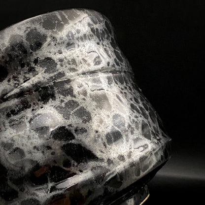 瀬戸市指定無形文化財保持者 太子窯 鈴木 八郎 作 天目茶盃 天目茶盌 油滴天目 筒型酒器 和のロックグラス #379