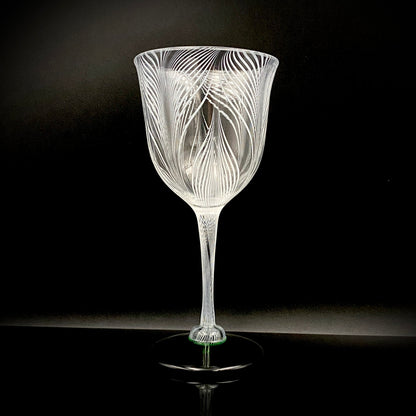 日本现代玻璃巨匠 石井康治 (Ishii Koji)  杰作 深海幻境 “海月” 长柄葡萄酒杯 #385