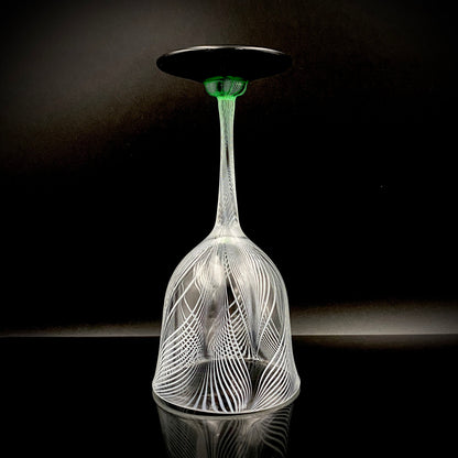 日本现代玻璃巨匠 石井康治 (Ishii Koji)  杰作 深海幻境 “海月” 长柄葡萄酒杯 #385