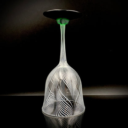 日本现代玻璃巨匠 石井康治 (Ishii Koji)  杰作 深海幻境 “海月” 长柄葡萄酒杯 #385