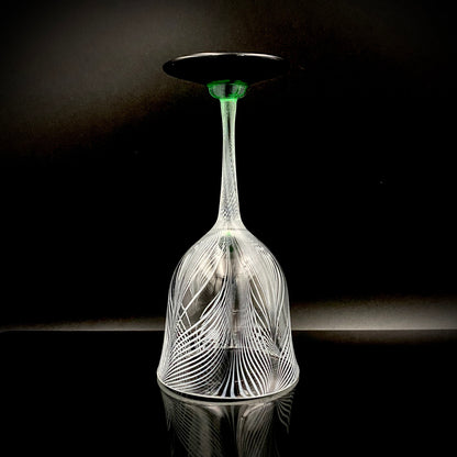 日本现代玻璃巨匠 石井康治 (Ishii Koji)  杰作 深海幻境 “海月” 长柄葡萄酒杯 #385