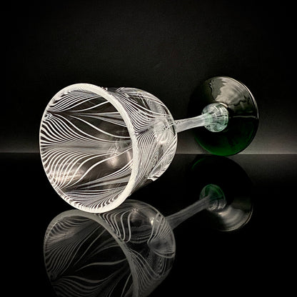 日本现代玻璃巨匠 石井康治 (Ishii Koji)  杰作 深海幻境 “海月” 长柄葡萄酒杯 #386