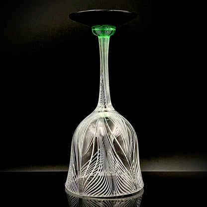 日本现代玻璃巨匠 石井康治 (Ishii Koji)  杰作 深海幻境 “海月” 长柄葡萄酒杯 #386