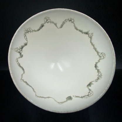 师从人间国宝清水卯一（Shimizu Uichi、父）、荣获松下奖 蓬莱窑 清水 保孝（Shimizu Yasutaka）作 白釉收缩窑变波纹茶碗 和风威士忌杯 #378