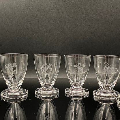 DAUM CRYSTAL（ドームクリスタル） Vette de Saison（ヴェット・ドゥ・セゾン） 花文彫刻 グラス6点セット #73