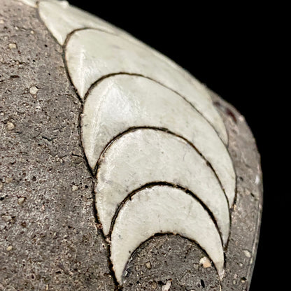 坂田甚内氏に師事 加守田章二氏の指導を受けた益子焼 日本工芸会正会員 矢内 齊 作 刻文彩泥象嵌 茶盌 抹茶碗 酒器 和のロックグラス #391