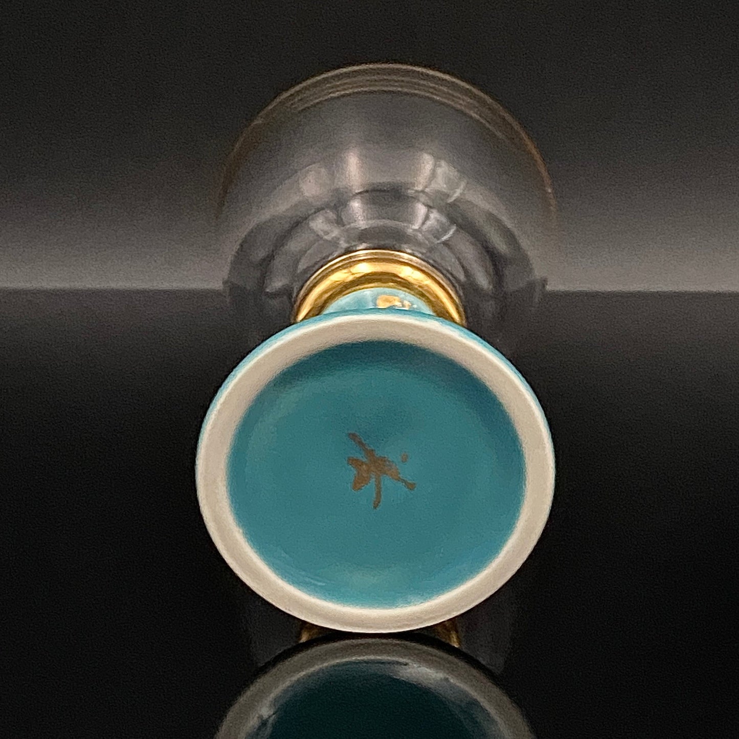 有田焼 南山窯 陶器とガラスの融合 馬上盃ペアセット #76