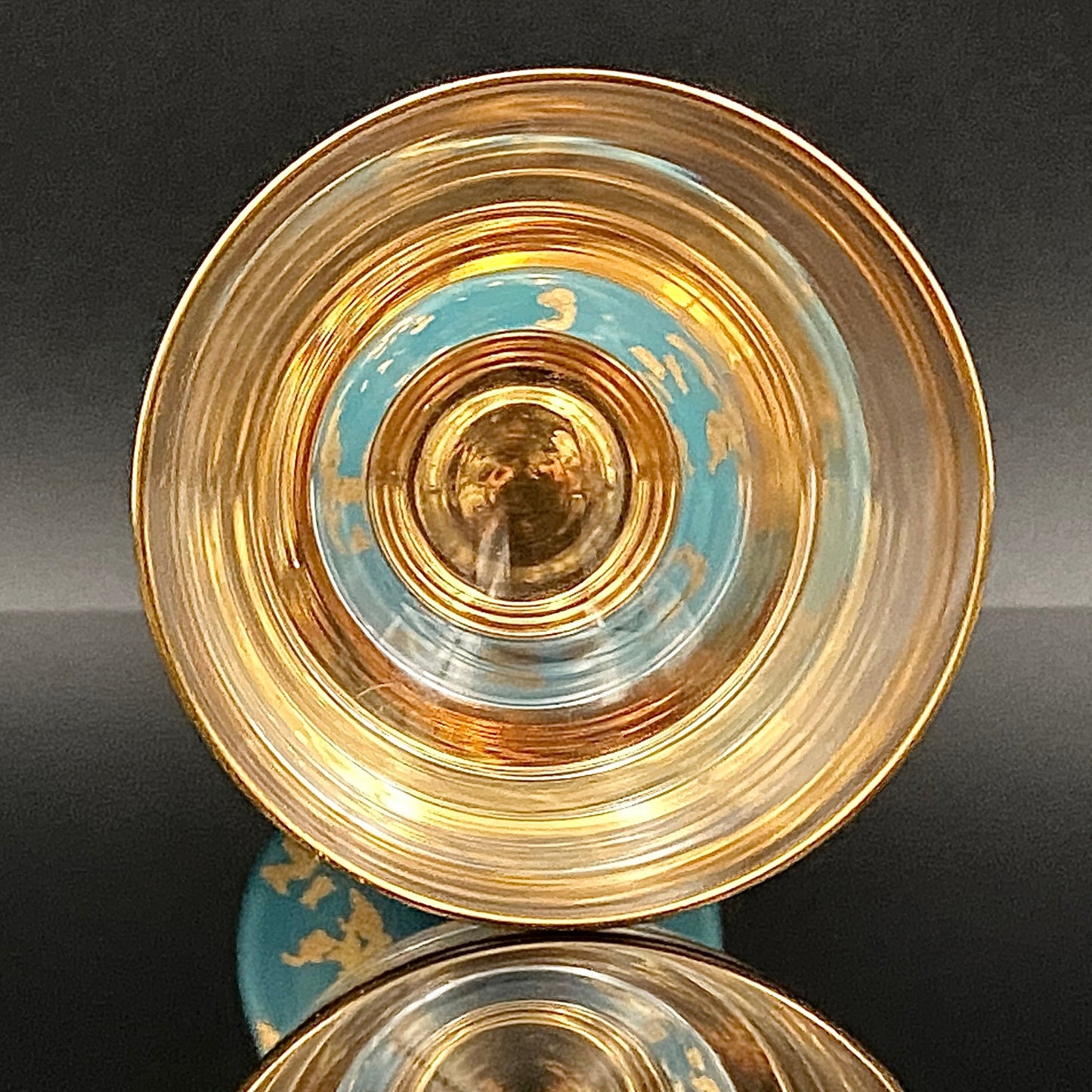 有田焼 南山窯 陶器とガラスの融合 馬上盃ペアセット #76