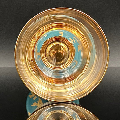 有田焼 南山窯 陶器とガラスの融合 馬上盃ペアセット #76