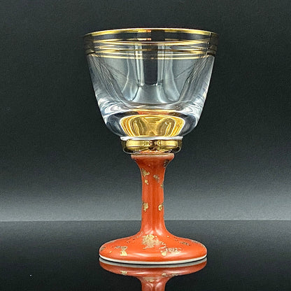 有田焼 南山窯 陶器とガラスの融合 馬上盃ペアセット #76