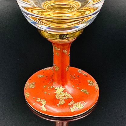 有田焼 南山窯 陶器とガラスの融合 馬上盃ペアセット #76