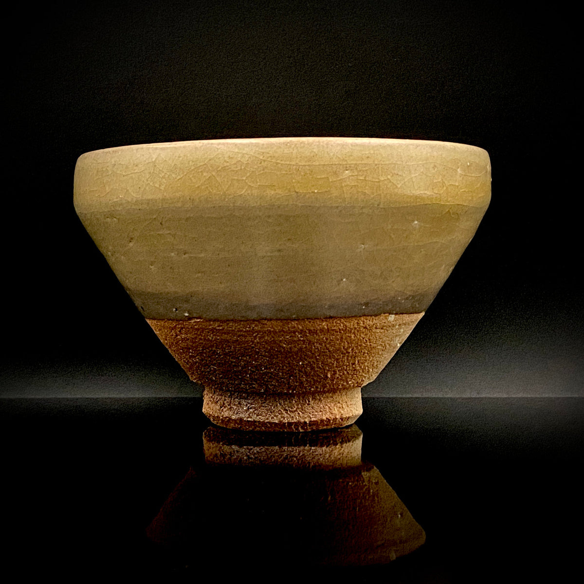 瀬戸市指定無形文化財 陶芸灰釉技法保持者 太子窯 鈴木八郎 作 灰釉天目茶盃 抹茶碗 酒器 和のロックグラス #393