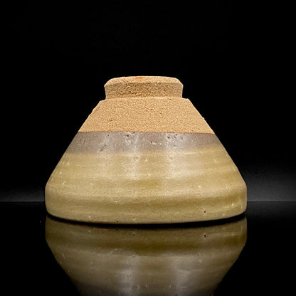 瀬戸市指定無形文化財 陶芸灰釉技法保持者 太子窯 鈴木八郎 作 灰釉天目茶盃 抹茶碗 酒器 和のロックグラス #393