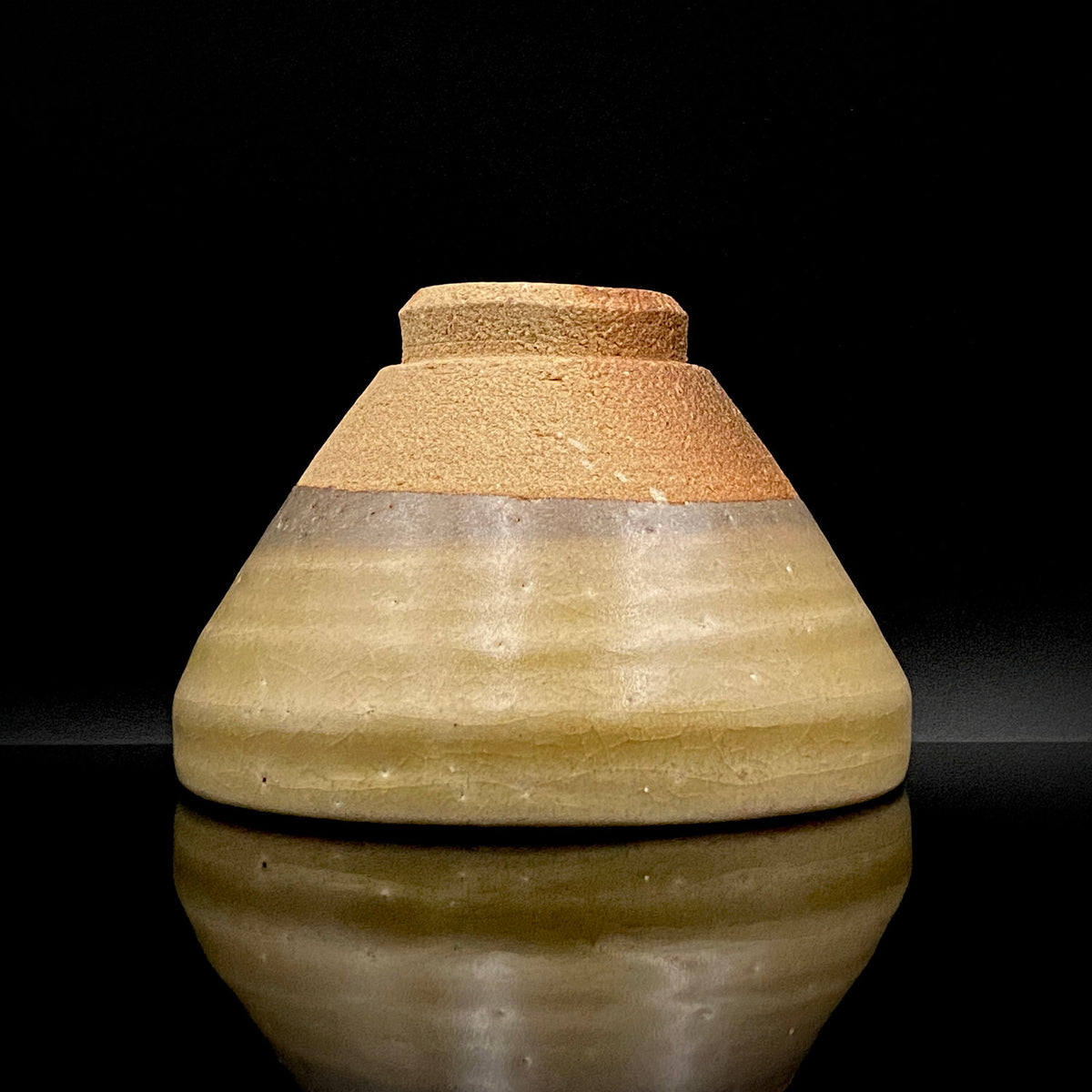 瀬戸市指定無形文化財 陶芸灰釉技法保持者 太子窯 鈴木八郎 作 灰釉天目茶盃 抹茶碗 酒器 和のロックグラス #393