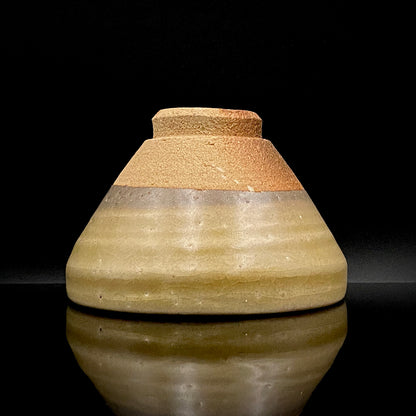 瀬戸市指定無形文化財 陶芸灰釉技法保持者 太子窯 鈴木八郎 作 灰釉天目茶盃 抹茶碗 酒器 和のロックグラス #393