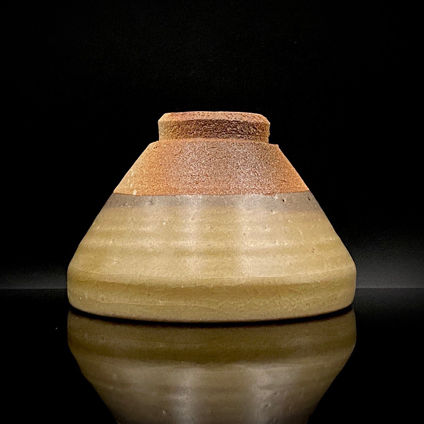 瀬戸市指定無形文化財 陶芸灰釉技法保持者 太子窯 鈴木八郎 作 灰釉天目茶盃 抹茶碗 酒器 和のロックグラス #393