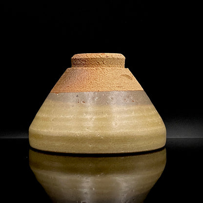 瀬戸市指定無形文化財 陶芸灰釉技法保持者 太子窯 鈴木八郎 作 灰釉天目茶盃 抹茶碗 酒器 和のロックグラス #393