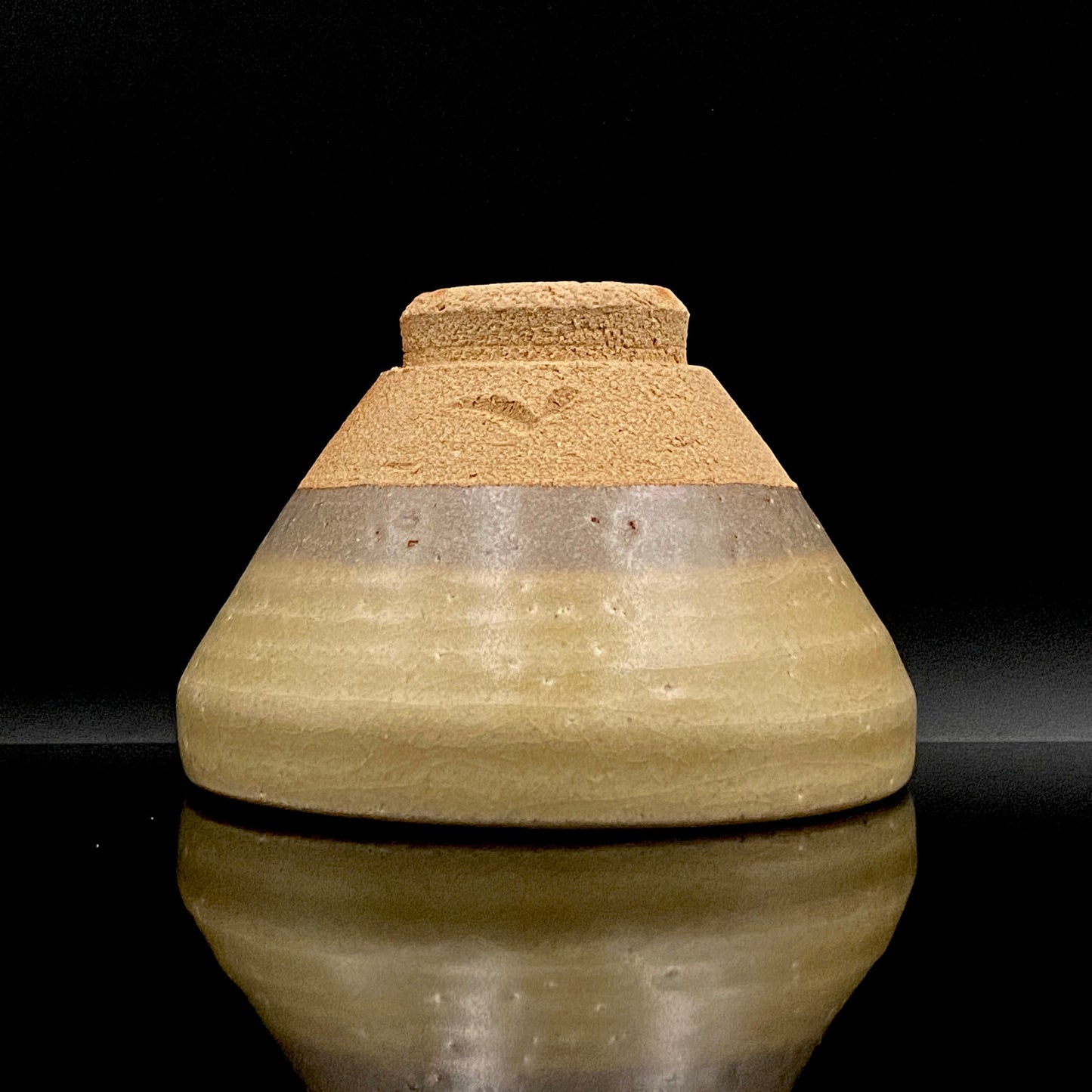 瀬戸市指定無形文化財 陶芸灰釉技法保持者 太子窯 鈴木八郎 作 灰釉天目茶盃 抹茶碗 酒器 和のロックグラス #393