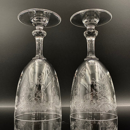 Old Saint Louis Crystal（オールド サンルイ クリスタル ）1910年代 モデル Lorraine（ロレーヌ）花唐草文様 グラス２点セット #77