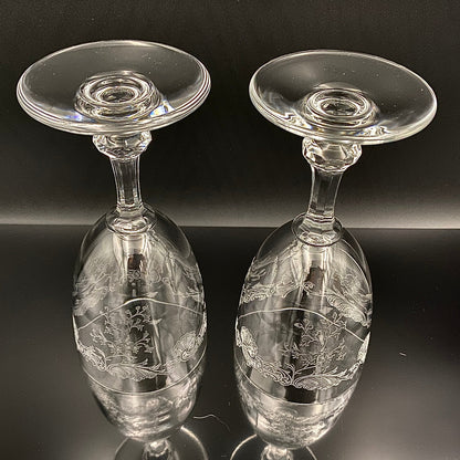 Old Saint Louis Crystal（オールド サンルイ クリスタル ）1910年代 モデル Lorraine（ロレーヌ）花唐草文様 グラス２点セット #77