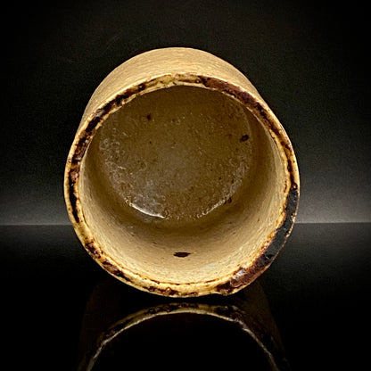 愛知 犬山焼 呉須赤絵吉祥文字文碗 乾山風秋草文筒型向付 呉須山水図丸小壺 煎茶碗 酒器 3点セット #345