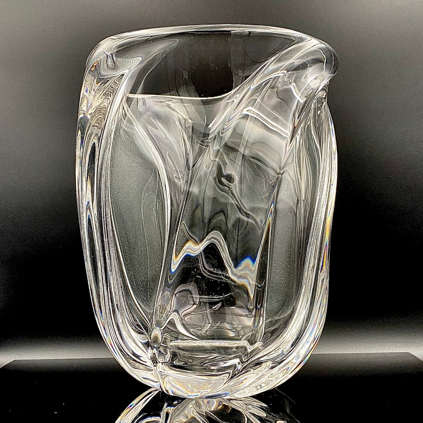 岩田 藤七 作 『玄』手吹き硝子クリスタル ワインクーラー、アイスボウル、晩年の最高傑作 大型作品  #74