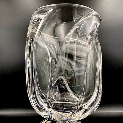 岩田 藤七 作 『玄』手吹き硝子クリスタル ワインクーラー、アイスボウル、晩年の最高傑作 大型作品  #74